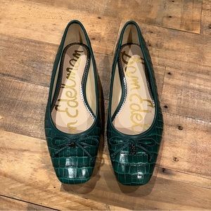 Sam Edelman Green Croc Jillie Flats